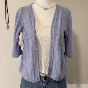 Coquette light blue preppy knit short sleeve cardigan